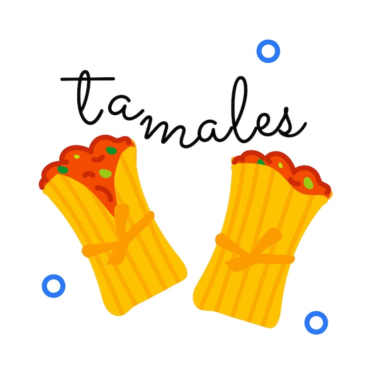 Vector aquí hay una pegatina plana de tamales
