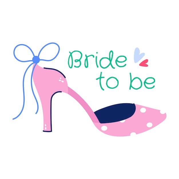 Aquí hay una pegatina plana de un zapato de novia