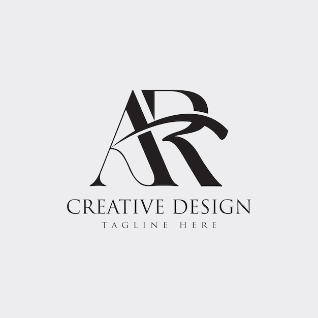 Ar logo diseño vector ilustración plantilla diseño