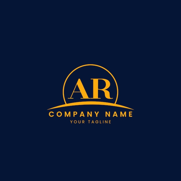 AR Logotipo corporativo minimalista con iniciales y diseño de arco