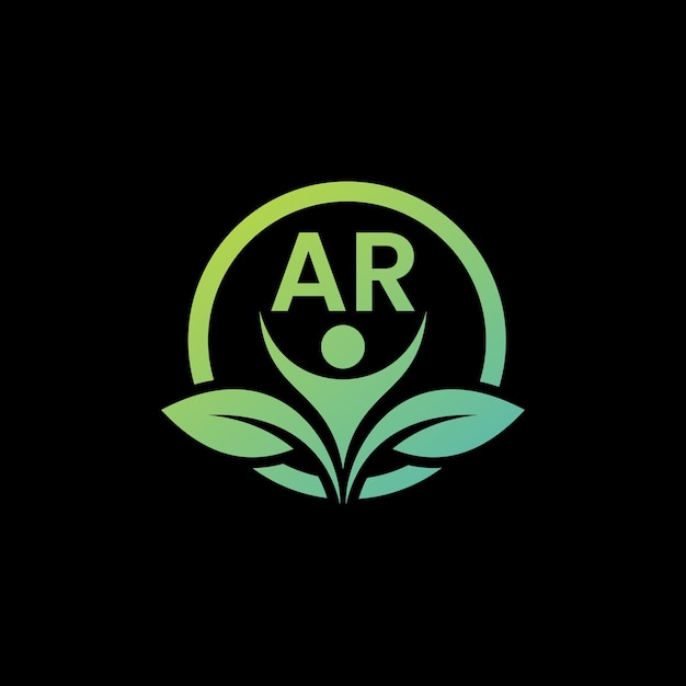 AR Logotipo Diseño de hojas plantilla de ilustración vectorial AR Logotipo de hojas