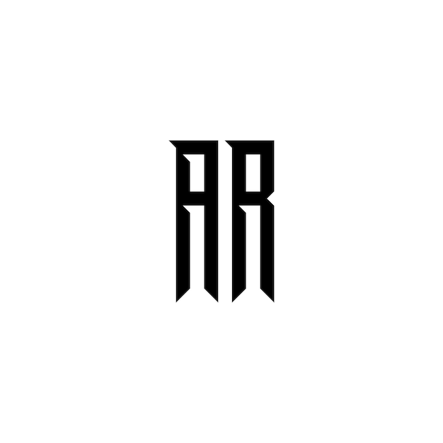 AR Monogram Logo Design letra texto nombre símbolo monocromo logotipo alfabeto carácter simple logo