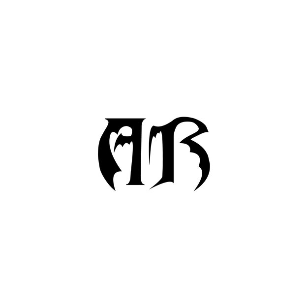 AR Monogram Logo Design letra texto nombre símbolo monocromo logotipo alfabeto carácter simple logo