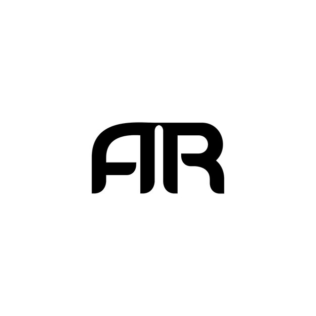 Ar monogram logo design letra texto nombre símbolo monocromo logotipo alfabeto carácter simple logo