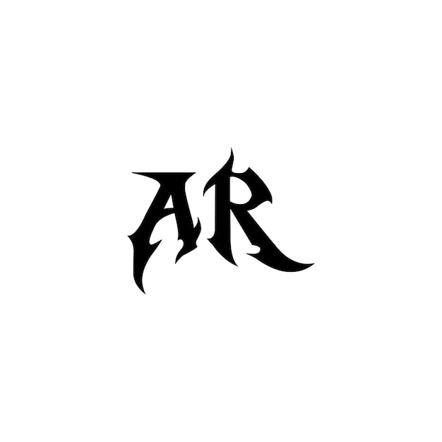 AR Monogram Logo Design letra texto nombre símbolo monocromo logotipo alfabeto carácter simple logo