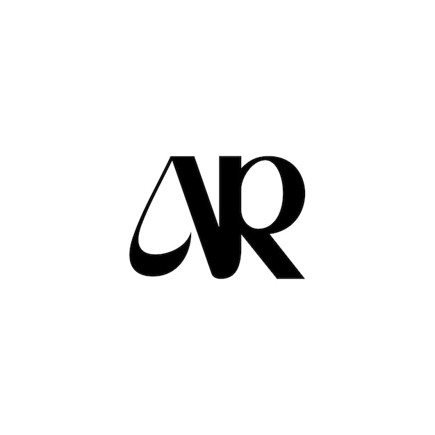 Ar monogram logo design letra texto nombre símbolo monocromo logotipo alfabeto carácter simple logo