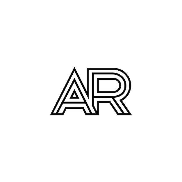 AR Monogram Logo Design letra texto nombre símbolo monocromo logotipo alfabeto carácter simple logo