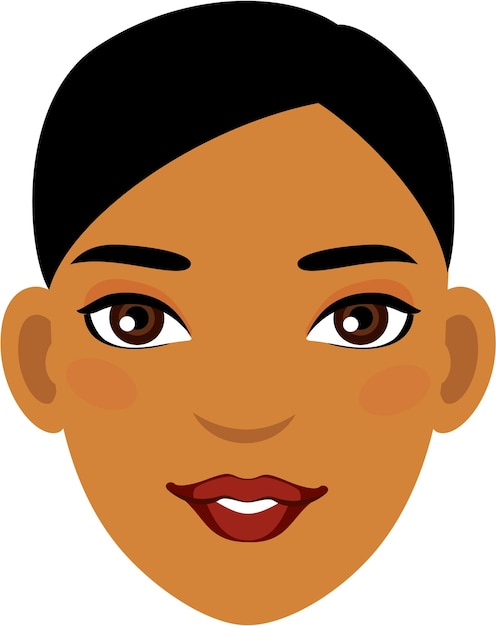 Vector Árabe, hispano, mujer hermosa, avatar, cara, icono