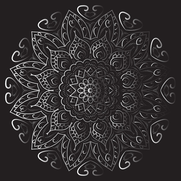 Arabesque estampado mandala ornamento contorno doodle dibujado a mano ilustración estilo de tatuaje de henna