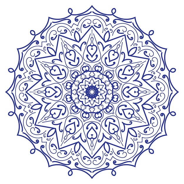 Arabesque estampado mandala ornamento contorno doodle dibujado a mano ilustración estilo de tatuaje de henna
