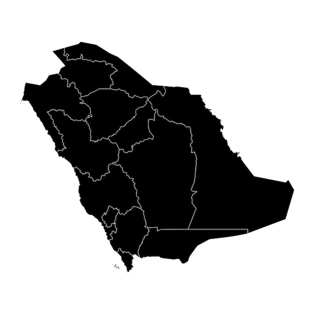 Arabia Saudita mapa con divisiones administrativas ilustración vectorial