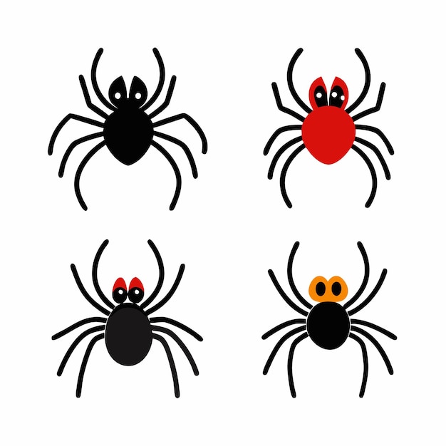 una araña y una araña están en un fondo blanco