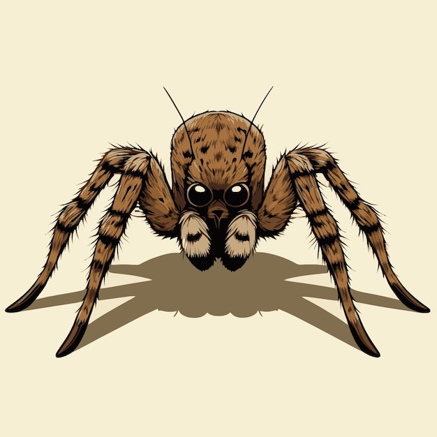 una araña con una cara y una sombra en ella