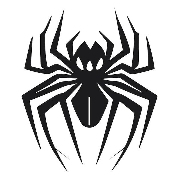 Vector una araña con cuatro ojos está en una imagen en blanco y negro.