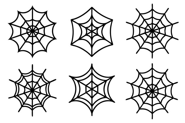 Araña de Halloween en una telaraña aislada sobre un fondo blanco