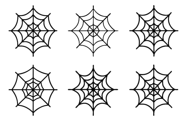 Araña de Halloween en una telaraña aislada sobre un fondo blanco