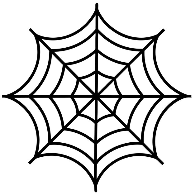 Araña de Halloween en una telaraña aislada sobre un fondo blanco