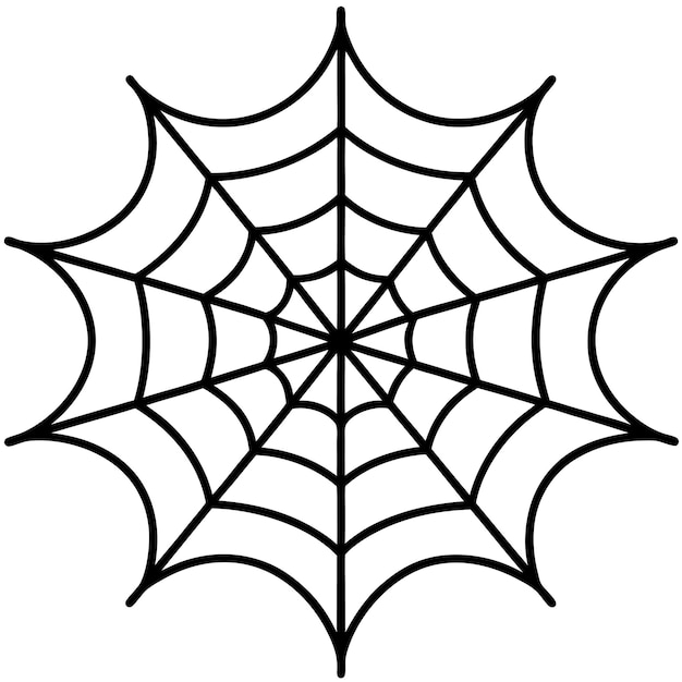 Araña de Halloween en una telaraña aislada sobre un fondo blanco