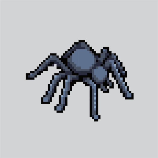 Araña de ilustración de arte de píxeles Insecto araña pixelado Araña enemiga espeluznante pixelada para el píxel