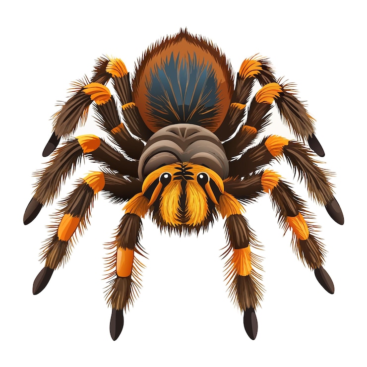 Vector una araña reclusa marrón con su violín de firma la araña viuda de la vista superior