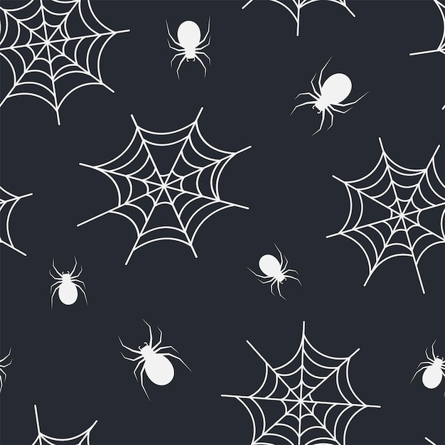 Arañas y telarañas silueta de patrones sin fisuras