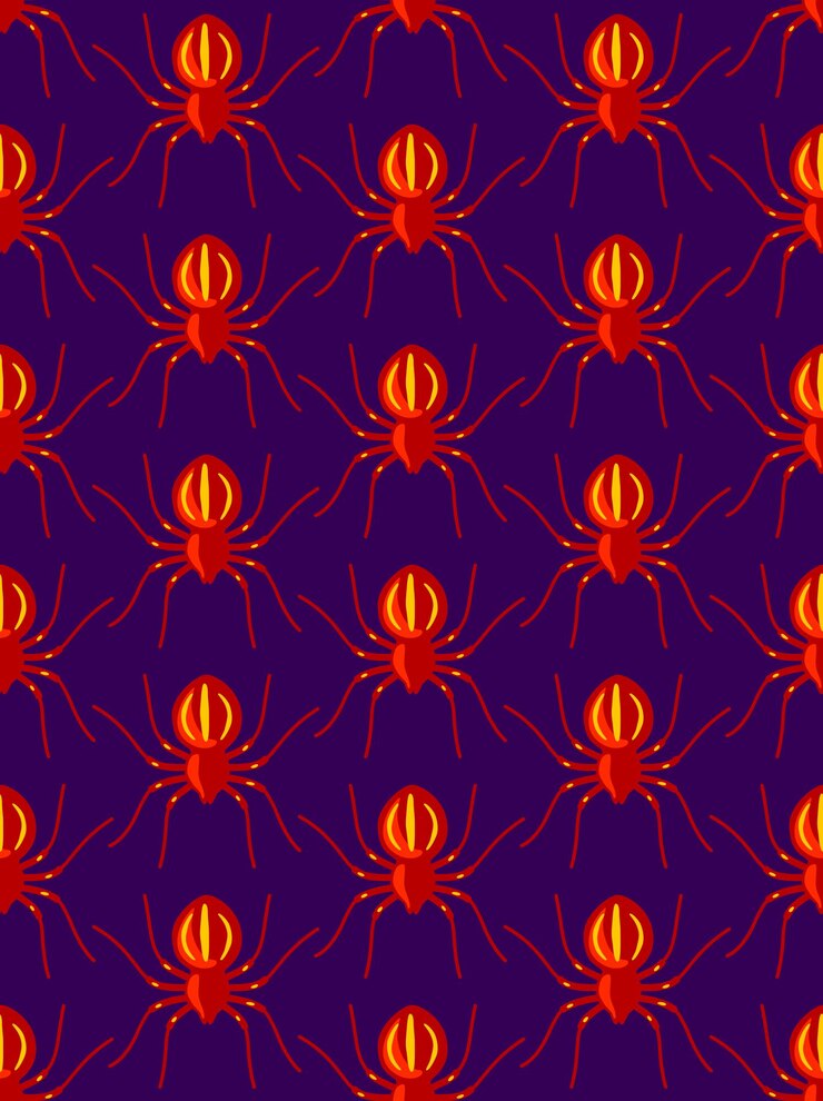 Vector arañas de terror vector sin costuras papel tapiz sin costuras insectos envenenados tema aterrador patrón de fondo sin fin imagen