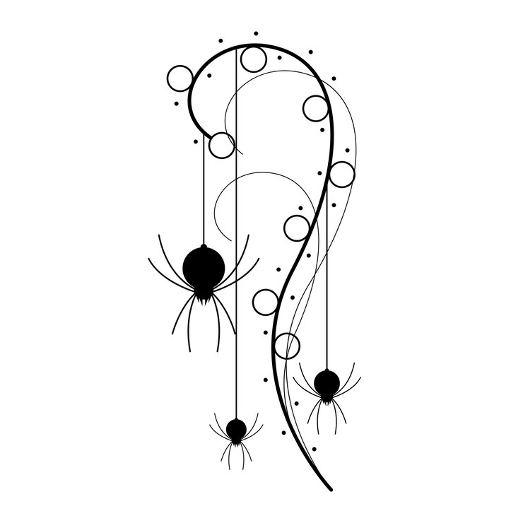 Vector arañas en la web con fondo blanco elemento de diseño de fondo de halloween spooky scary horror