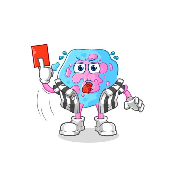 Árbitro celular con vector de caracteres de ilustración de tarjeta roja