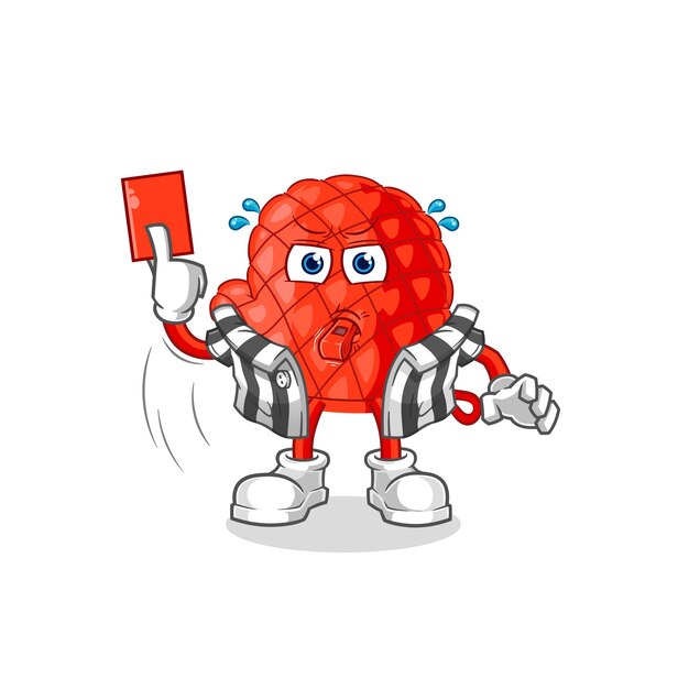 Árbitro de guante de cocina con vector de caracteres de ilustración de tarjeta roja