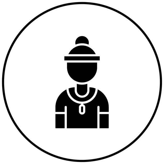 Árbitro Imagen vectorial de icono femenino Se puede usar para hockey