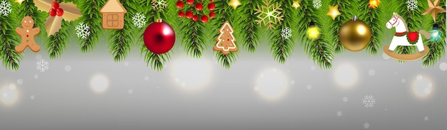 Árbol de abeto de Navidad con fondo brillante