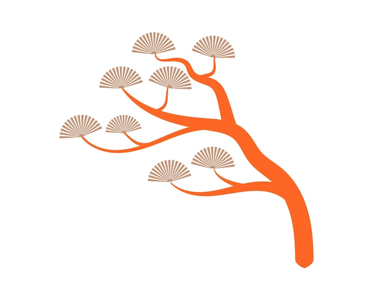 Vector árbol abstracto sobre un fondo blanco ilustración vectorial