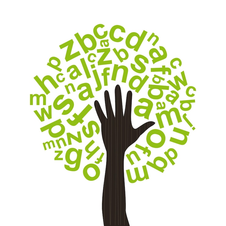 Vector árbol del alfabeto