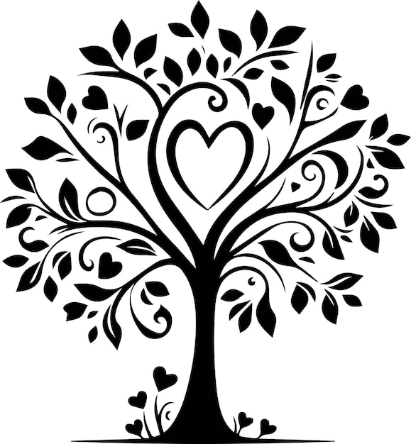 Vector el árbol del amor.