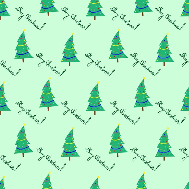Árbol de Año Nuevo con la inscripción Feliz Navidad en un fondo verde