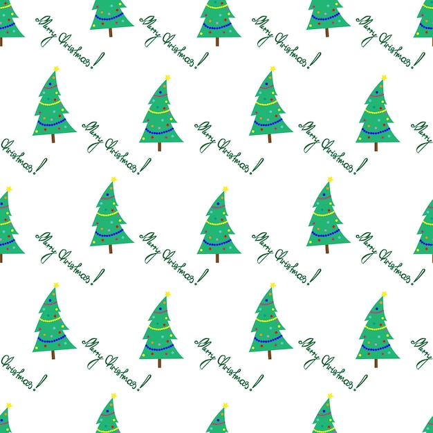 Árbol de Año Nuevo con la inscripción Feliz Navidad sobre un fondo blanco.