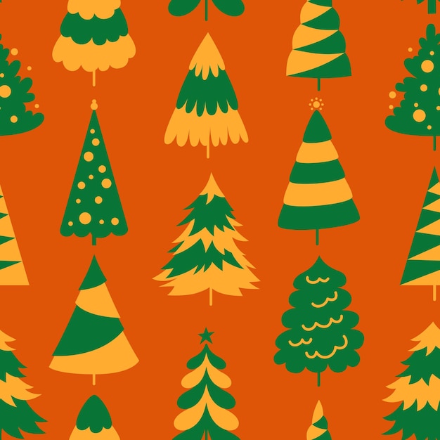 Árbol de Año Nuevo Navidad repetición de fondo abstracto xmas símbolo tradicional de moda patrón sin costuras