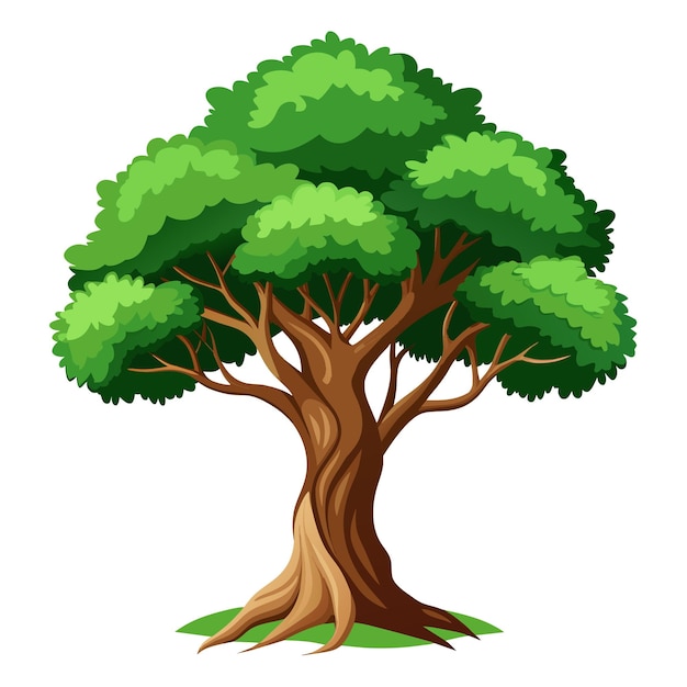 un árbol con un árbol en él y un fondo blanco
