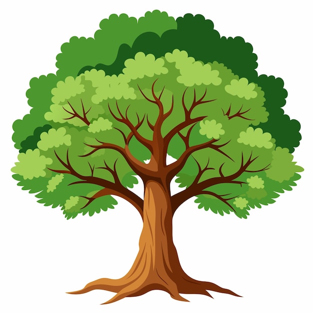 un árbol con un árbol verde en él