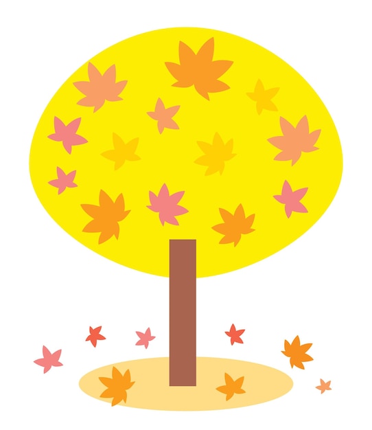 Vector Árbol de arce amarillo de otoño