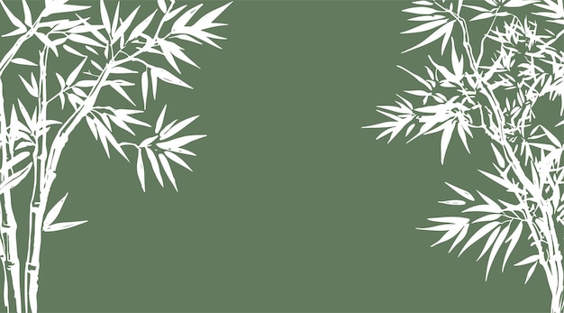 Árbol de bambú estilo dibujado a mano vector