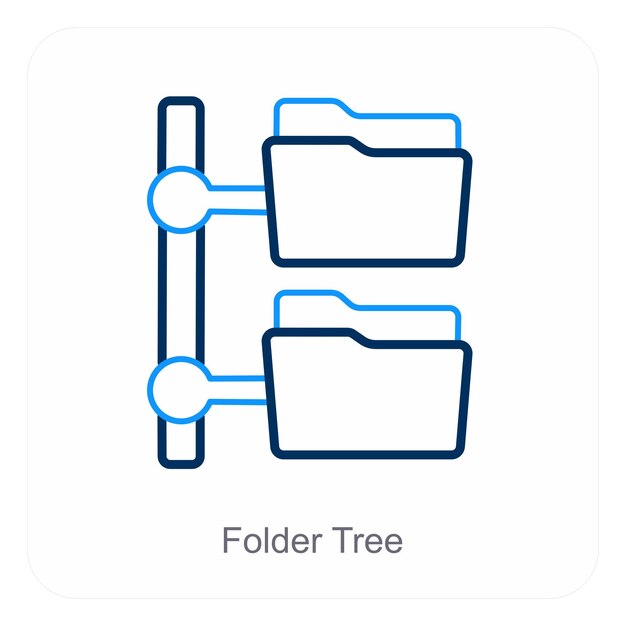 Árbol de carpetas y concepto de icono de carpeta