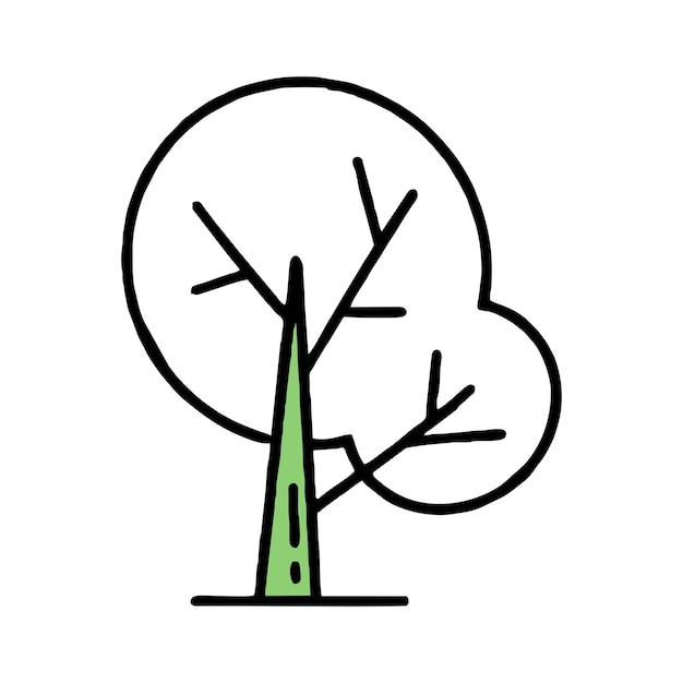 Árbol Co2 concepto de cambio climático Reciclaje Vector garabato