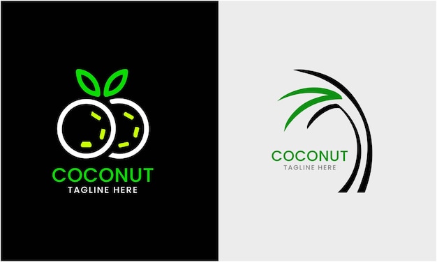 Árbol de coco árbol de coco icono de logotipo minimalista bosque de mar playa árbol de cocos hoja natural