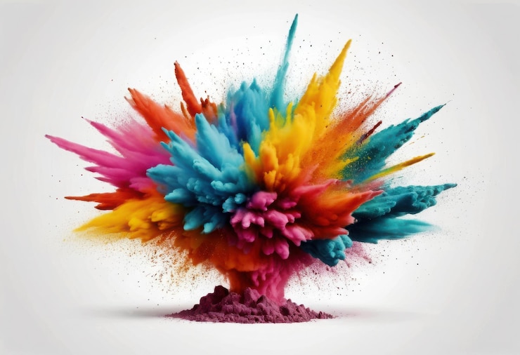 Vector un árbol con colores multicolores es coloreado y coloreado