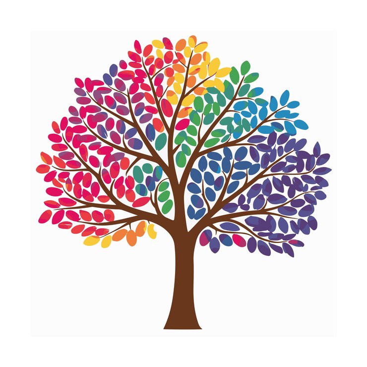 Vector árbol colorido