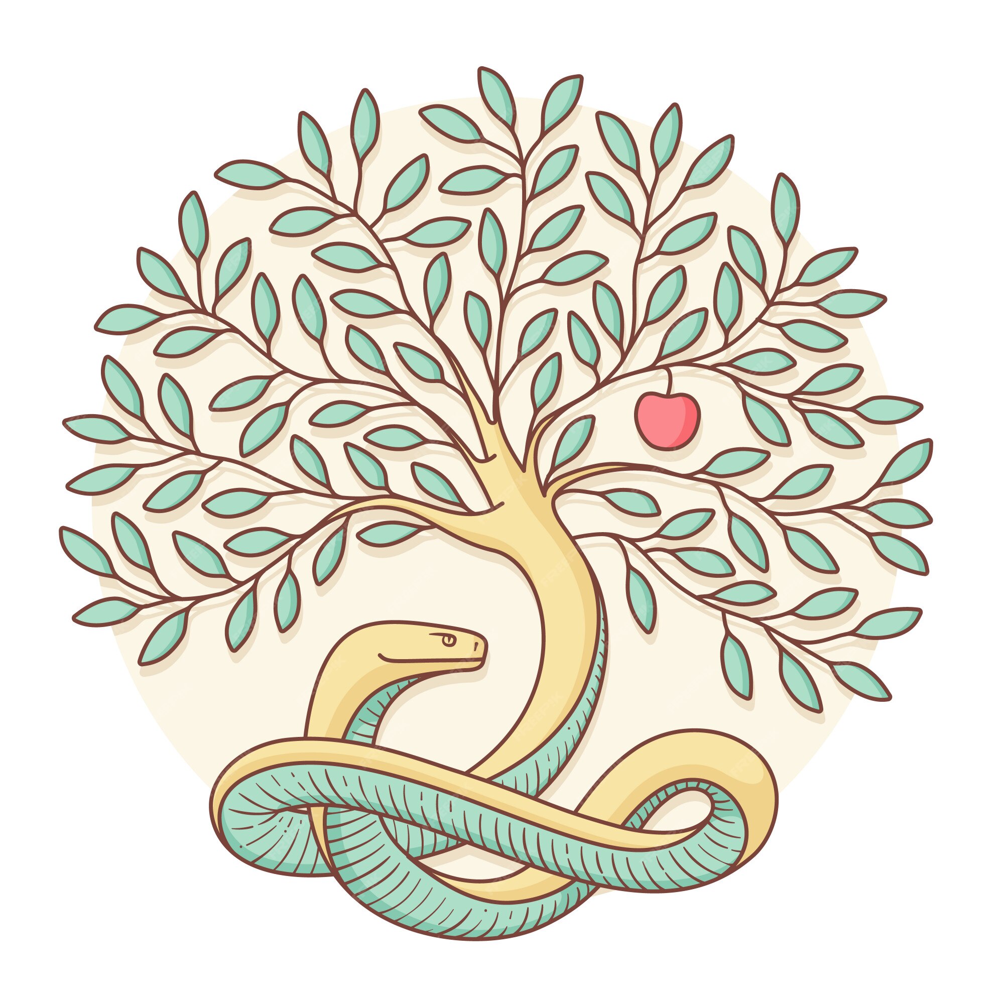 Mi ateísmo me ha hecho muy feliz - Página 4 Arbol-conocimiento-bien-mal-serpiente-manzana-diseno-colorido-ilustracion-vectorial_136321-69