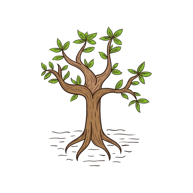 Vector Árbol dibujado a mano