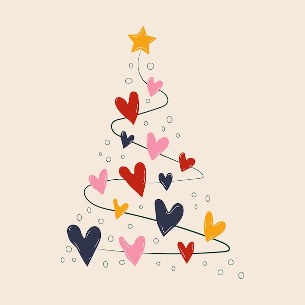 Árbol Dibujo Invierno Navidad Vector Silueta