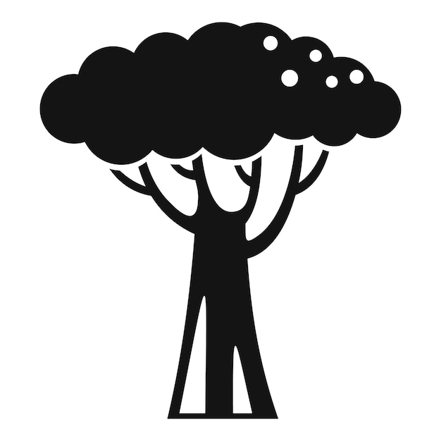 Árbol de expansión negra con corona redonda que crece en estilo simple